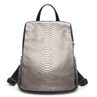 Elegant crocodile pattern backpack for women