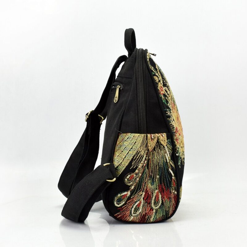 Embroidered Silk Backpack For Women