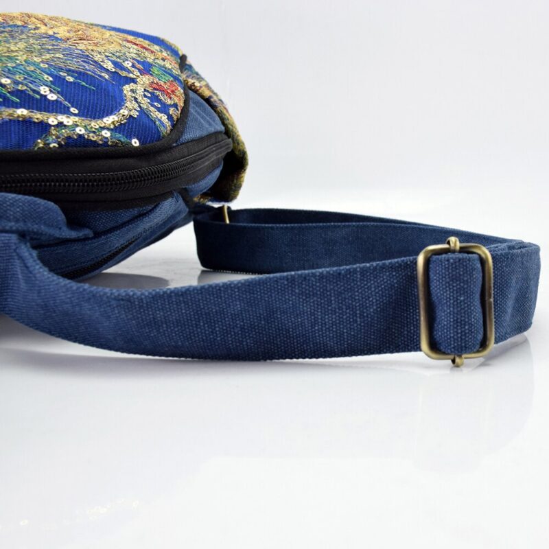 Embroidered Silk Backpack For Women - Image 6