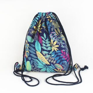 Floral drawstring backpack for women
