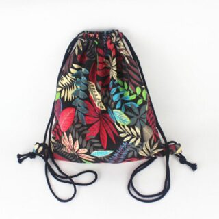 Floral drawstring backpack for women