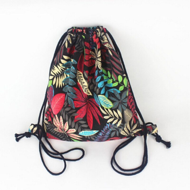 Floral Drawstring Backpack For Women