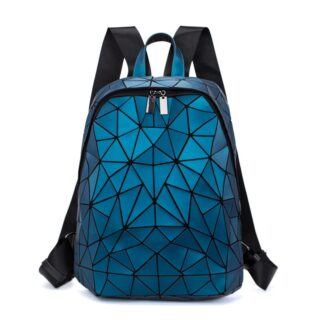 Geometric hologram backpack for women