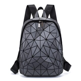 Geometric hologram backpack for women