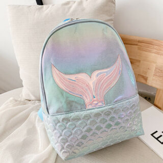 Girl's backpack with mermaid pattern