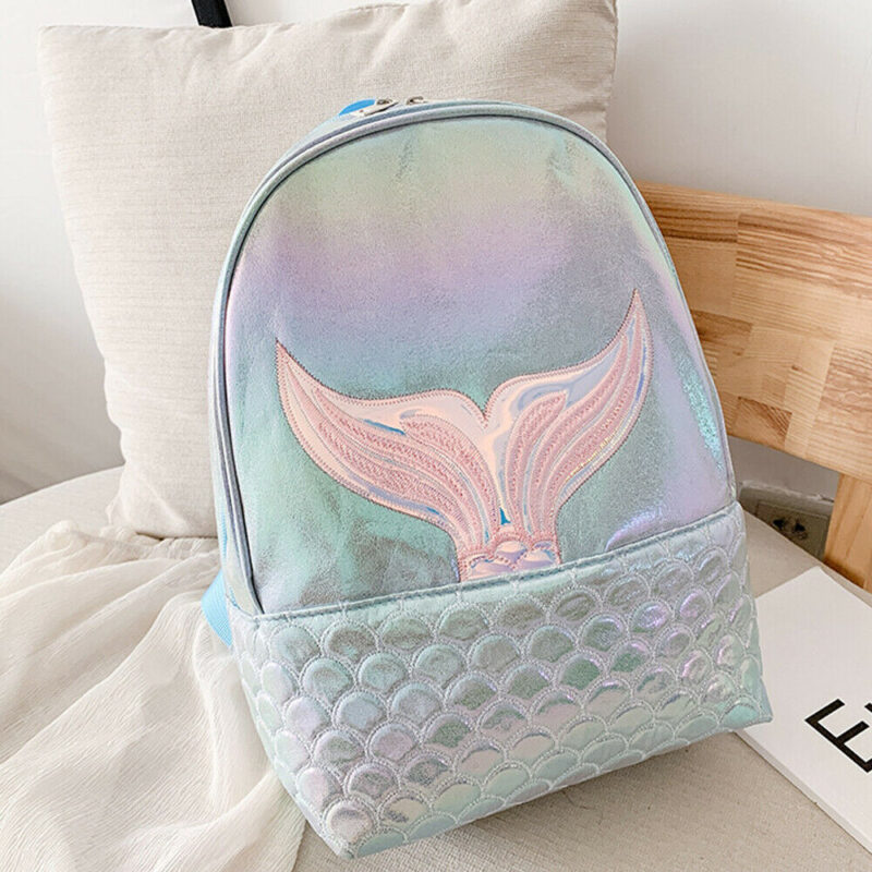 Girl'S Backpack With Mermaid Pattern