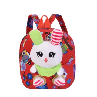 Kindergarten backpack with cute coloured bunny with white background
