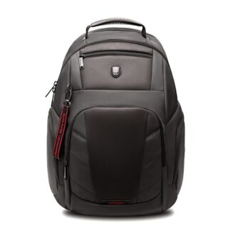 Sac à dos de grande capacité avec chargeur USB noir avec un fond blanc