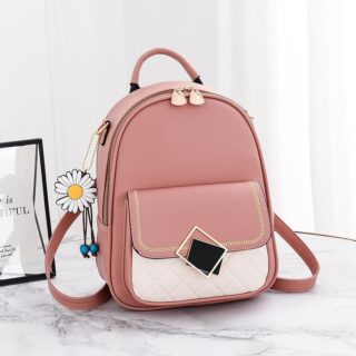 Leather Backpack Daisy - Pink - Backpack Bag