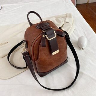 Luxury vintage PU leather backpack