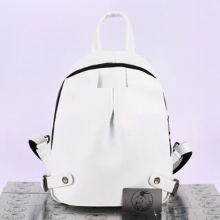 Luxury white leather backpack