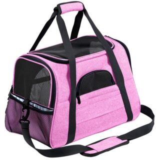 Mesh Animal Travel Backpack - Pink, M - Cat Dog