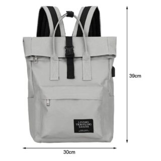 Berlin Nylon Backpack - Grey - Backpack Laptop Backpack