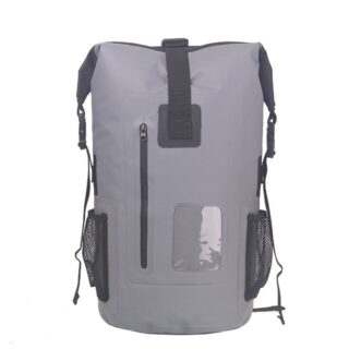 Rolltop Waterproof Motorcycle Bag - Grey - Backpack Dry Bag