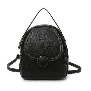 Petit sac à dos cuir femme - Noir - Sac à main Cuir