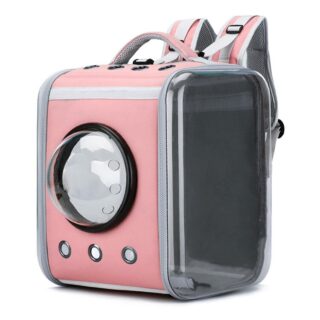 Square shaped transparent backpack for animals
