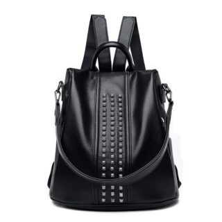Women's Elegant Polyester Backpack - Black - Handbag Backpack