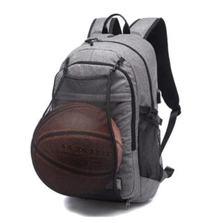 Sac à dos d'entraînement avec filet pour ballon - Gris - Sacs à dos de basket-ball Sac de gym