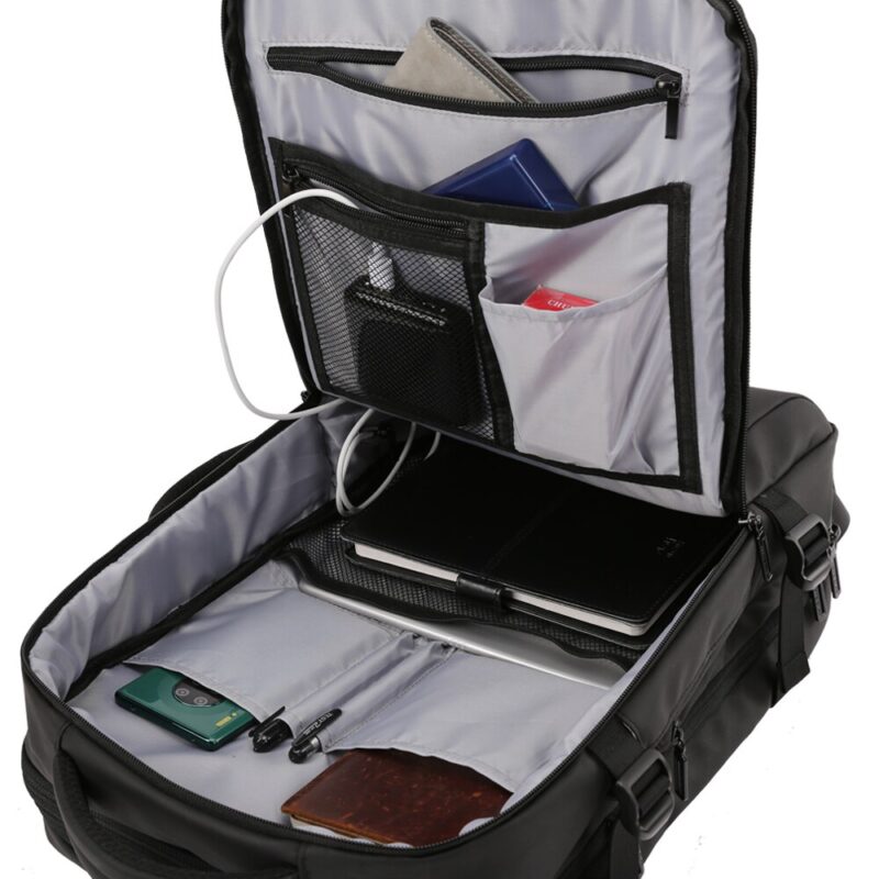 Unique Black Backpack With Double Compartment - Image 4