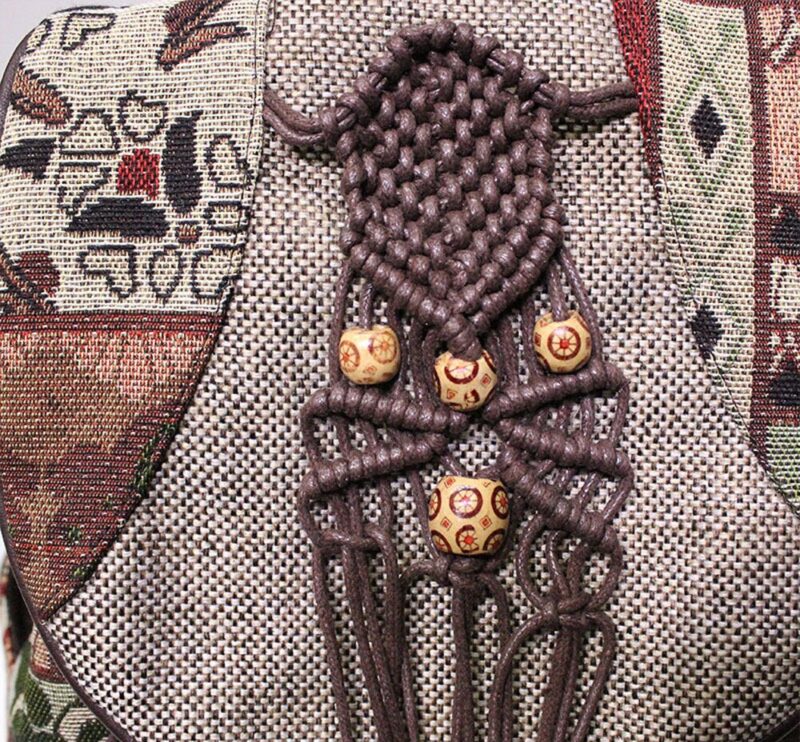 Vintage Backpack With Ethnic Pattern - Image 6
