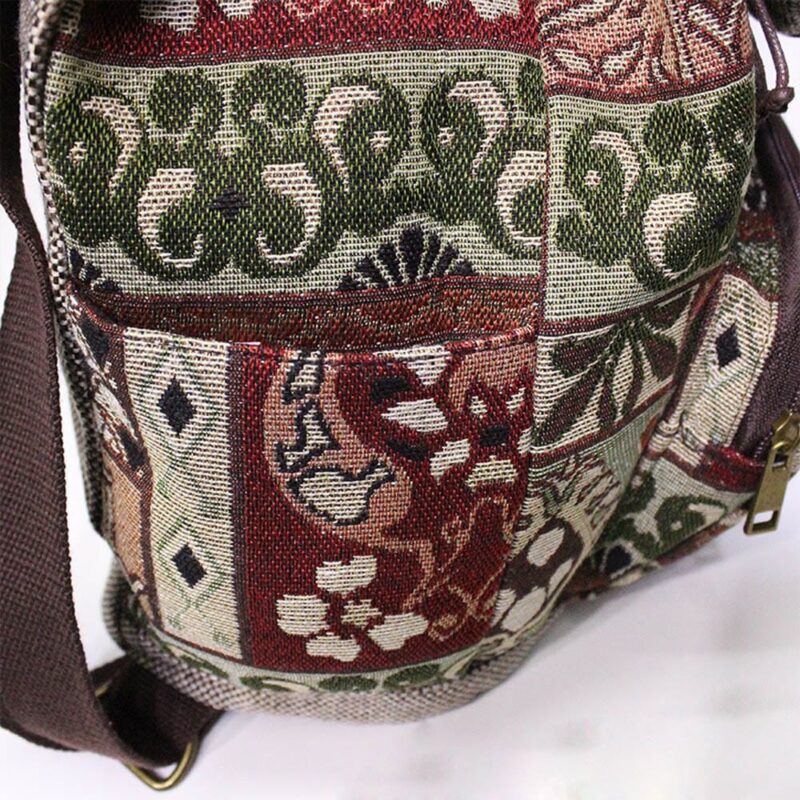 Vintage Backpack With Ethnic Pattern