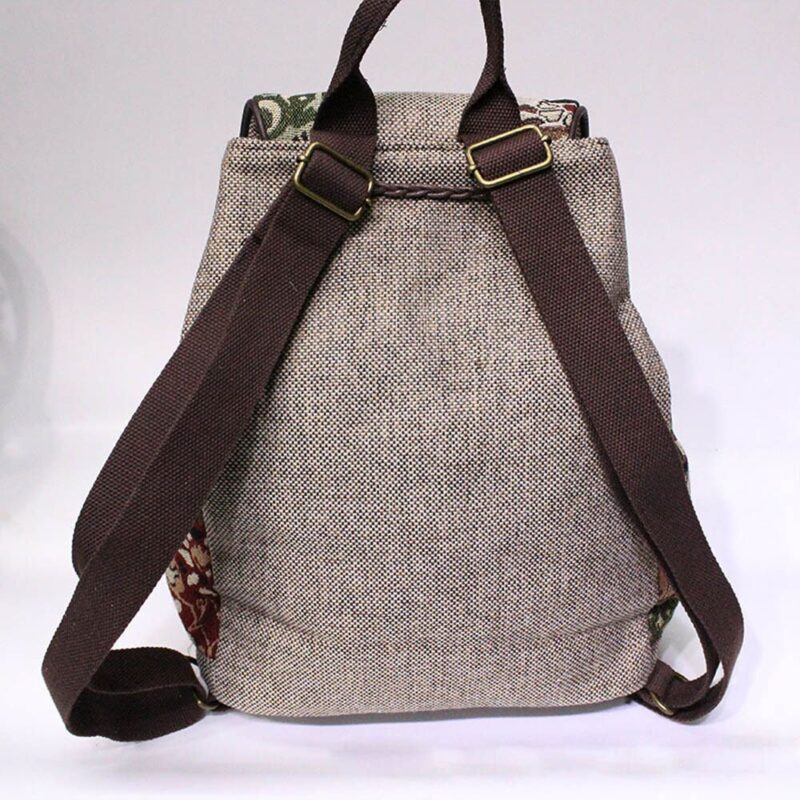 Vintage Backpack With Ethnic Pattern