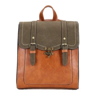 Sac à dos vintage cuir PU pour femme - Marron - Sac à dos Sac à dos scolaire