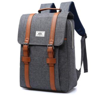 Vintage style fabric backpack - Grey - School backpack Handbag