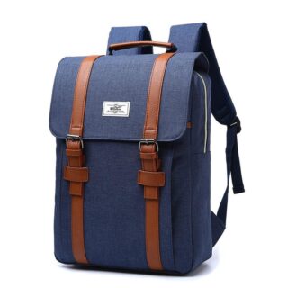 Vintage style fabric backpack - Blue - School backpack Backpack