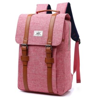 Vintage style fabric backpack - Pink - School backpack Laptop backpack