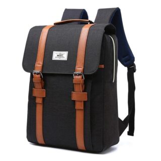 Vintage style fabric backpack - Black - Backpack Laptop backpack
