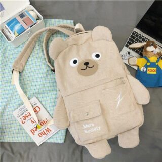 Winter Bear Travel Backpack - White - Plush Backpack