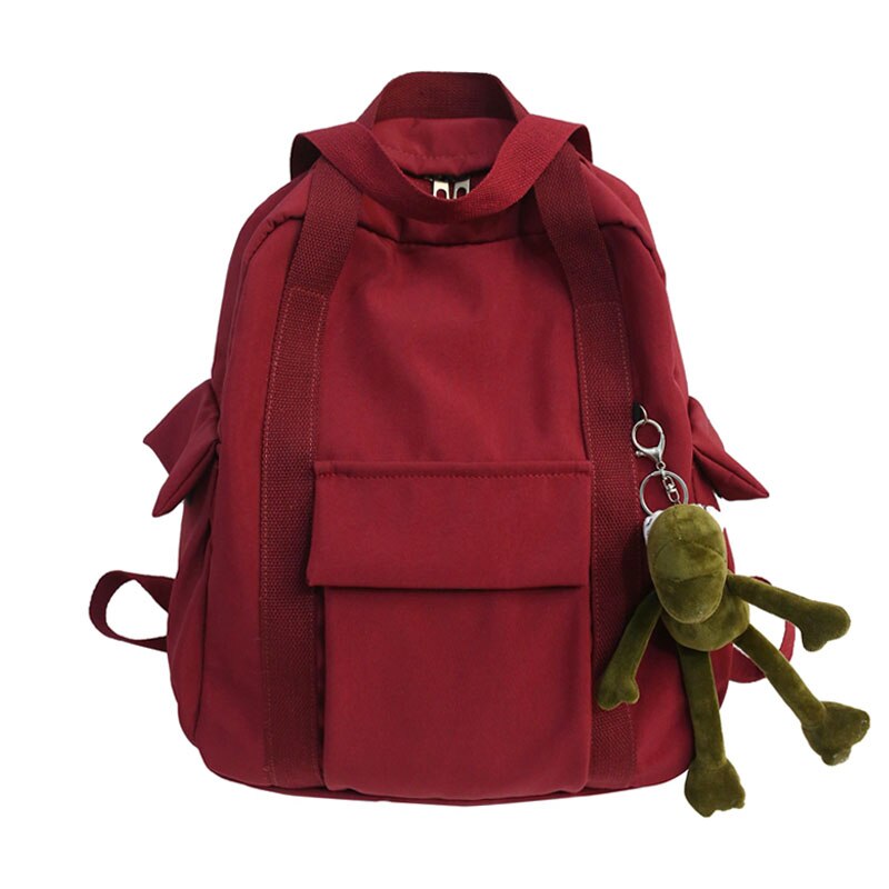 Women'S Backpack With Red Frog Mini Plush