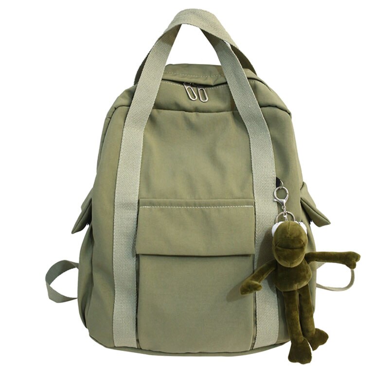 Women'S Backpack With Mini Frog Plush