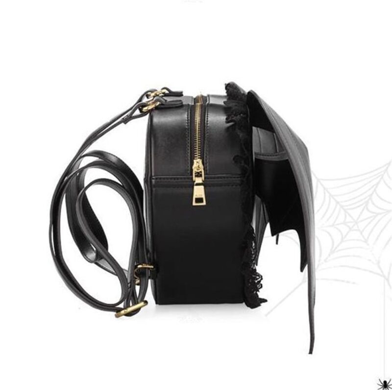 Women'S Black Backpack With Bat Wings