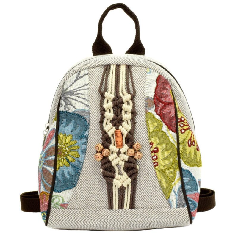 Women'S Retro Backpack With Ethnic Pattern