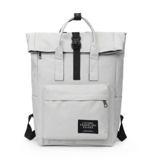 Women's Rolltop computer backpack white with white background