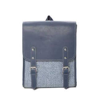 Sac à dos cuir deux tons pour femme - Bleu - Sac à main Bleu cobalt / M