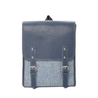 Sac à dos cuir deux tons pour femme - Bleu - Sac à main Bleu cobalt / M