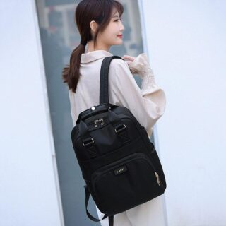 Women's Urban Style Backpack - Black, M - Laptop Backpack