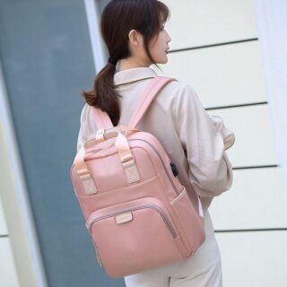 Women's Urban Backpack - Pink, M - Laptop Backpack Girl's Backpack