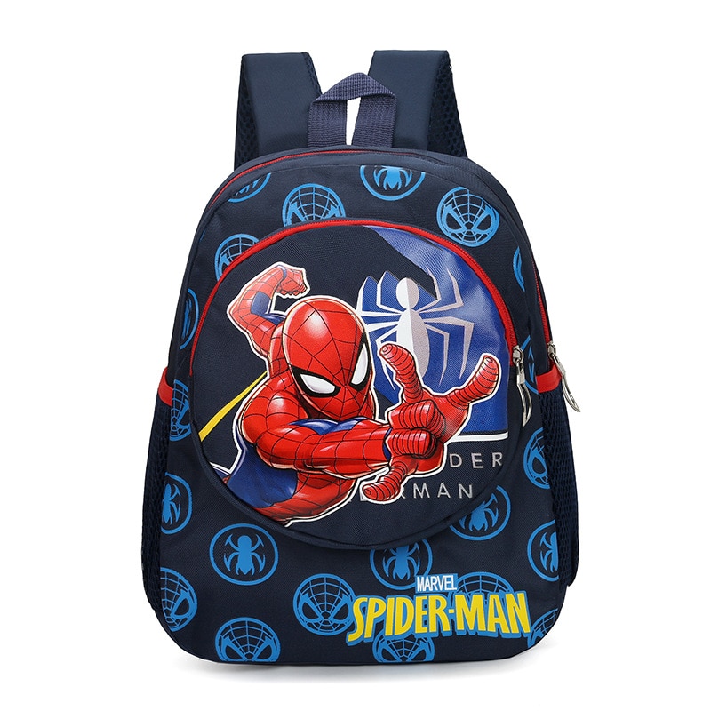 Sac à dos Spiderman mignon et coloré bleu avec un fond blanc