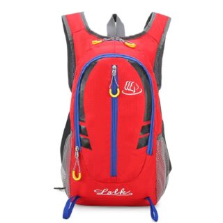 Sac à dos de ski étanche et respirant de 20L rouge avec un fond blanc