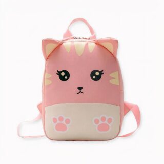 pink cat-shaped backpack for little girls