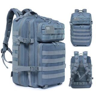 Sac à dos militaire de couleur bleu avec un fond blanc