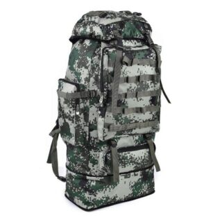 Sac à dos militaire grande capacité 100L multicolore avec un fond blanc