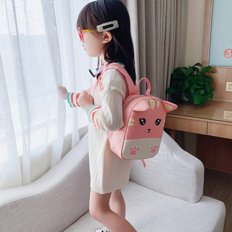 Pink Cat Backpack For Children