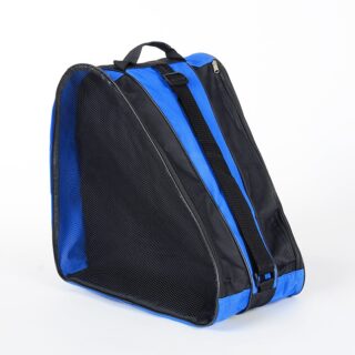 Sac pour chaussures de Ski ou snowboard noir et bleu avec un fond blanc