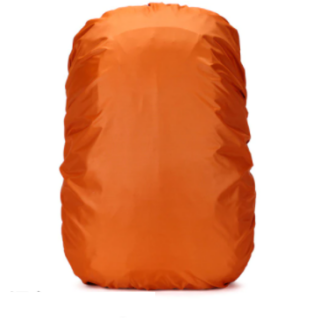 Housse imperméable pour sac à dos de 20 à 80l orange avec un fond blanc