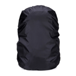 Housse imperméable pour sac à dos de 20 à 80l noir avec un fond blanc